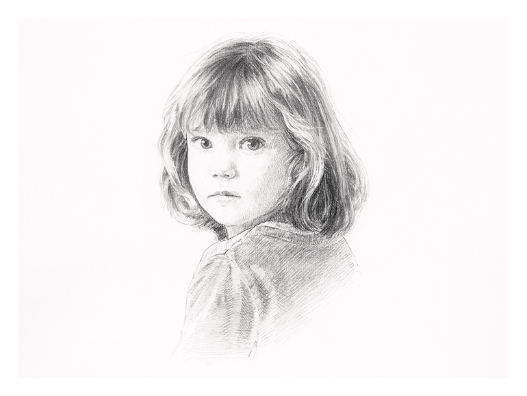 Custom child portrait, Child portrait, illustration portrait, Pencil