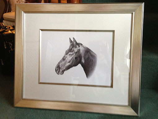 Framed equestrian portrait